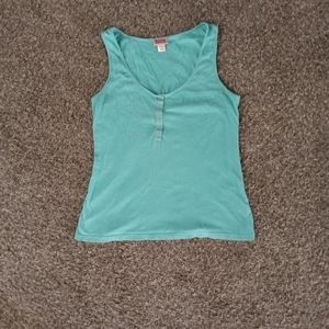 Mossimo supply co. L teal button up tank top